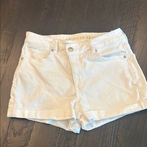 American Eagle Outfitters White Denim Mom Shorts